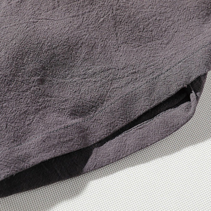 Conjunto de 2 Buddha Stones de camiseta con cuello entallado y pantalones cortos anchos de 7-8 pulgadas con bolsillos, de algodón y lino, para meditación de hombre.