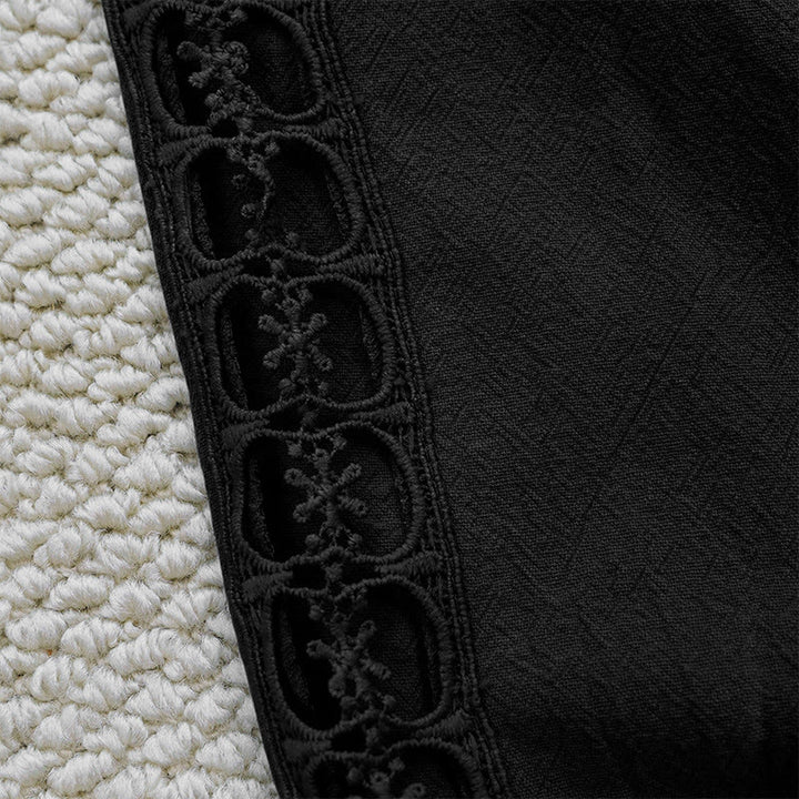 Pantalones de lino y algodón con diseño de empalme de colores lisos de verano para mujer con bolsillos y Buddha Stones - image 12