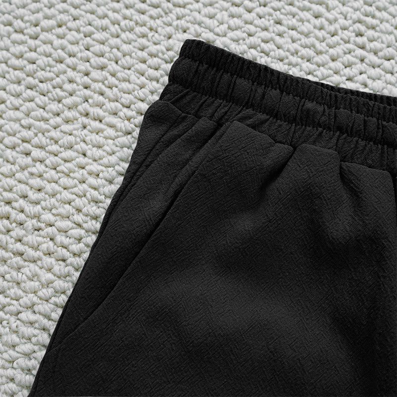 Pantalones de lino y algodón con diseño de empalme de colores lisos de verano para mujer con bolsillos y Buddha Stones - image 10