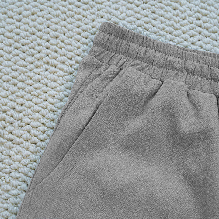 Pantalones de lino y algodón con diseño de empalme de colores lisos de verano para mujer con bolsillos y Buddha Stones - image 17