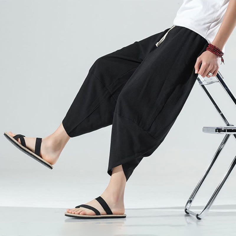 Pantalones Buddha Stones para hombre, con diseño sencillo y liso, con cordón ajustable, de 7 a 8 pulgadas de largo y bolsillos. - image 12