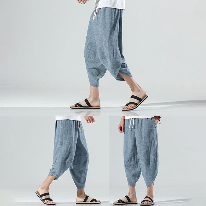 Pantalones Buddha Stones para hombre, con diseño sencillo y liso, con cordón ajustable, de 7 a 8 pulgadas de largo y bolsillos. - image 20