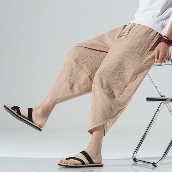 Pantalones Buddha Stones para hombre, con diseño sencillo y liso, con cordón ajustable, de 7 a 8 pulgadas de largo y bolsillos. - image 33