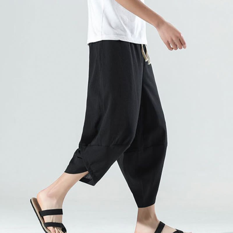 Pantalones Buddha Stones para hombre, con diseño sencillo y liso, con cordón ajustable, de 7 a 8 pulgadas de largo y bolsillos. - image 11