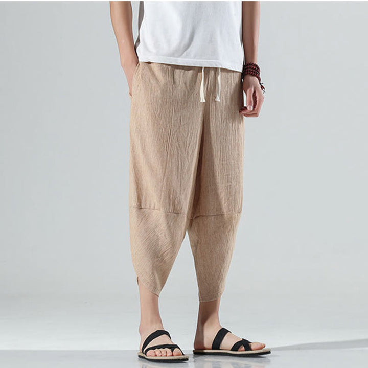 Pantalones Buddha Stones para hombre, con diseño sencillo y liso, con cordón ajustable, de 7 a 8 pulgadas de largo y bolsillos. - image 32