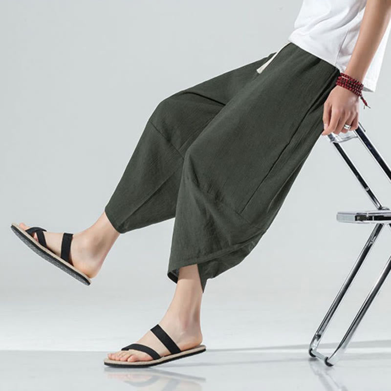 Pantalones Buddha Stones para hombre, con diseño sencillo y liso, con cordón ajustable, de 7 a 8 pulgadas de largo y bolsillos. - image 26