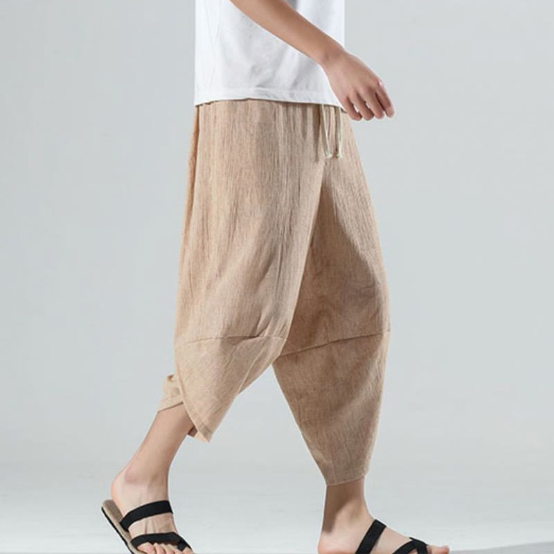 Pantalones Buddha Stones para hombre, con diseño sencillo y liso, con cordón ajustable, de 7 a 8 pulgadas de largo y bolsillos. - image 30