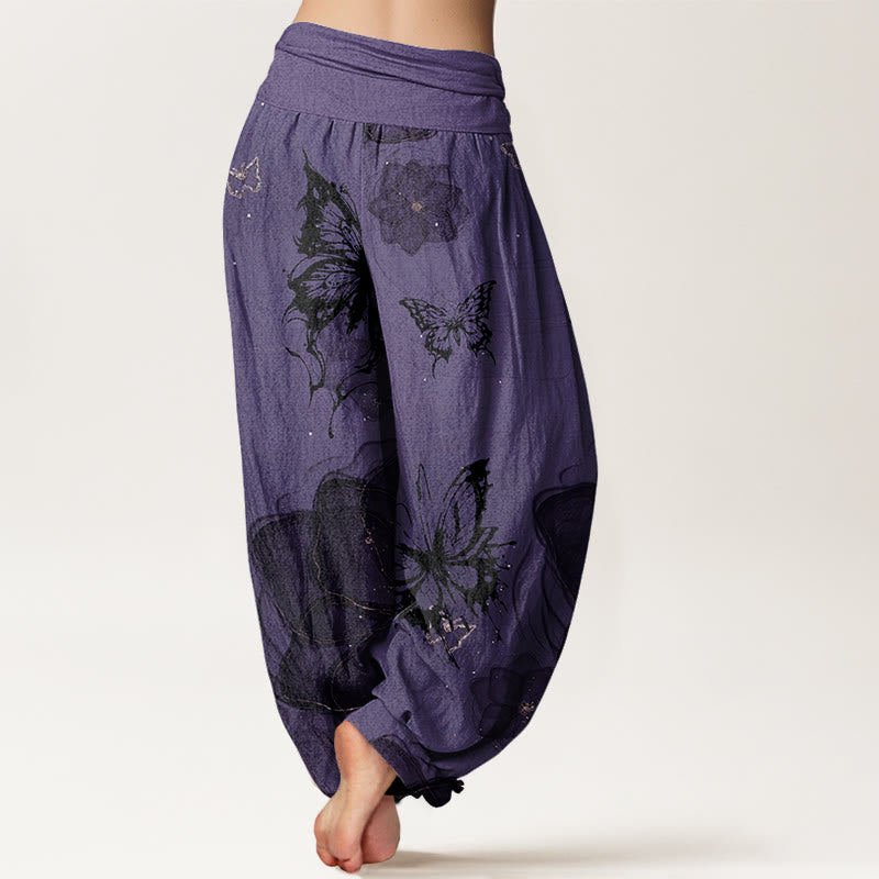 Pantalones bombachos de cintura elástica para mujer con estampado de Buddha Stones, de algodón. - image 1
