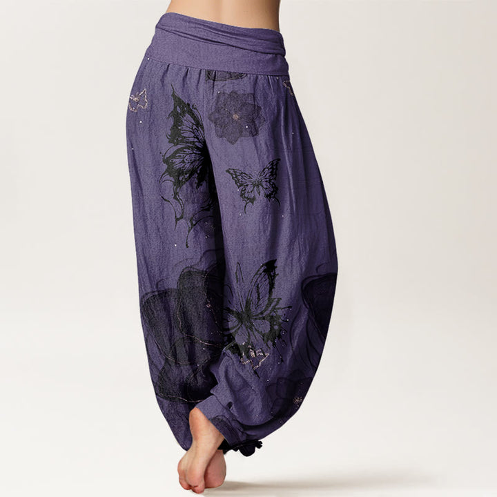 Pantalones bombachos de cintura elástica para mujer con estampado de Buddha Stones, de algodón. - image 1