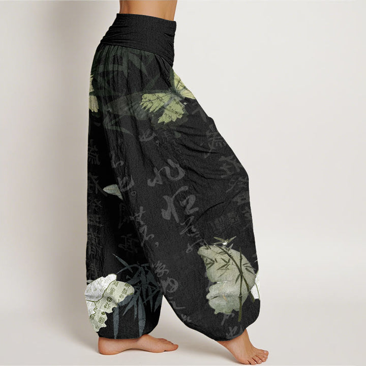 Pantalones bombachos de cintura elástica para mujer con estampado de mariposas , Buddha Stones. - image 2