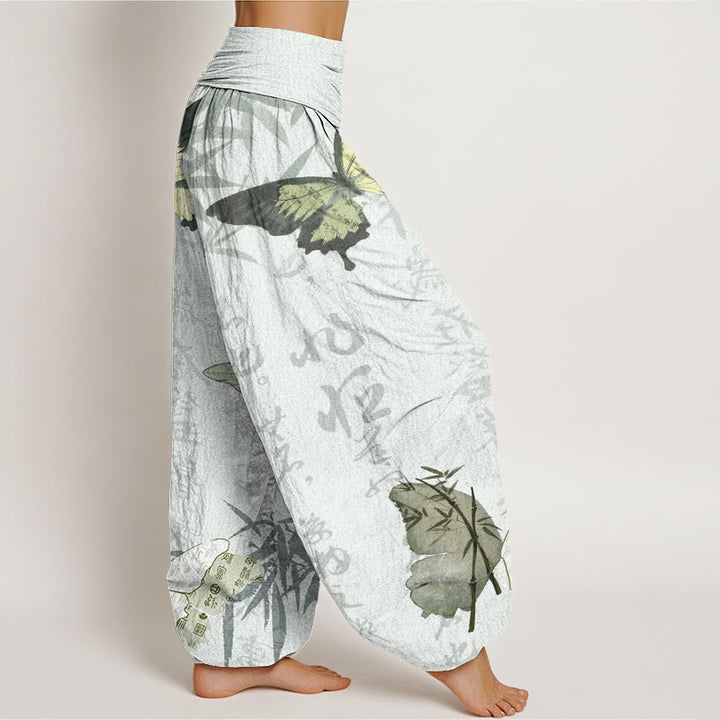 Pantalones bombachos de cintura elástica para mujer con estampado de mariposas , Buddha Stones. - image 9