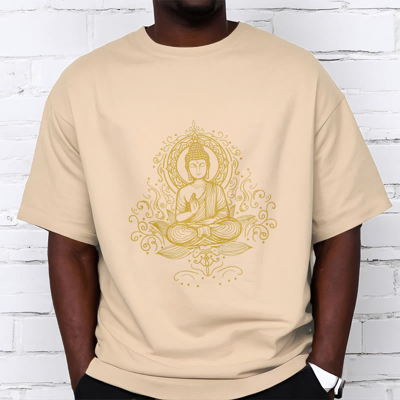 Camiseta de Buda con Buddha Stones, flores de loto y vides para meditación - image 11