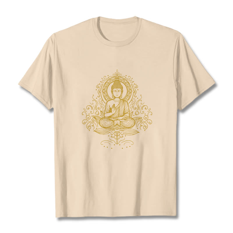 Camiseta de Buda con Buddha Stones, flores de loto y vides para meditación - Sopa de mariscos - 2XL - image 10
