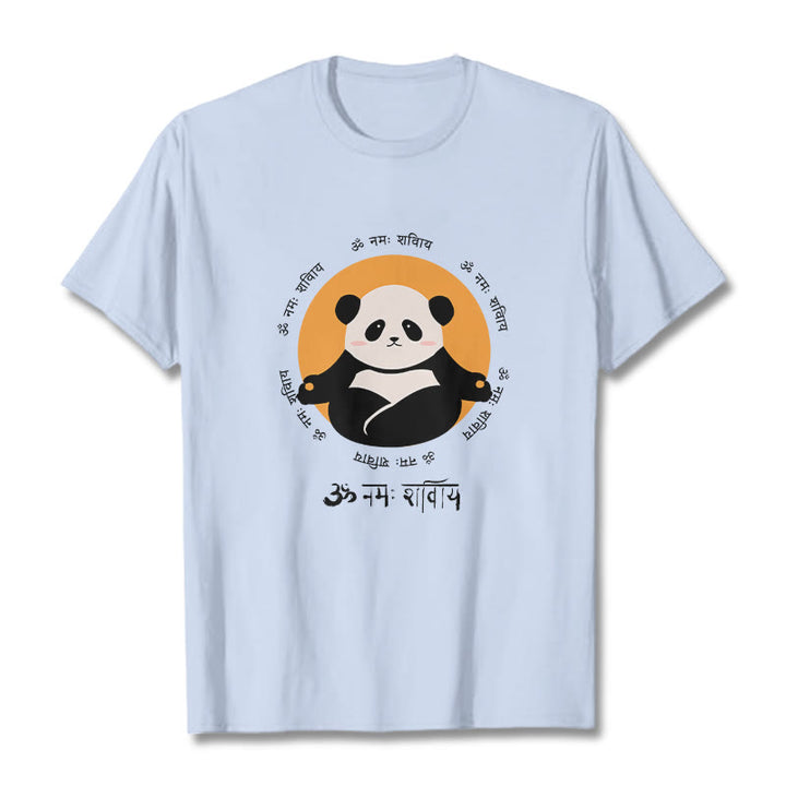 Camiseta con diseño de Buddha Stones Panda sánscrito Namah Shivaya - Cian claro - 2XL - image 18