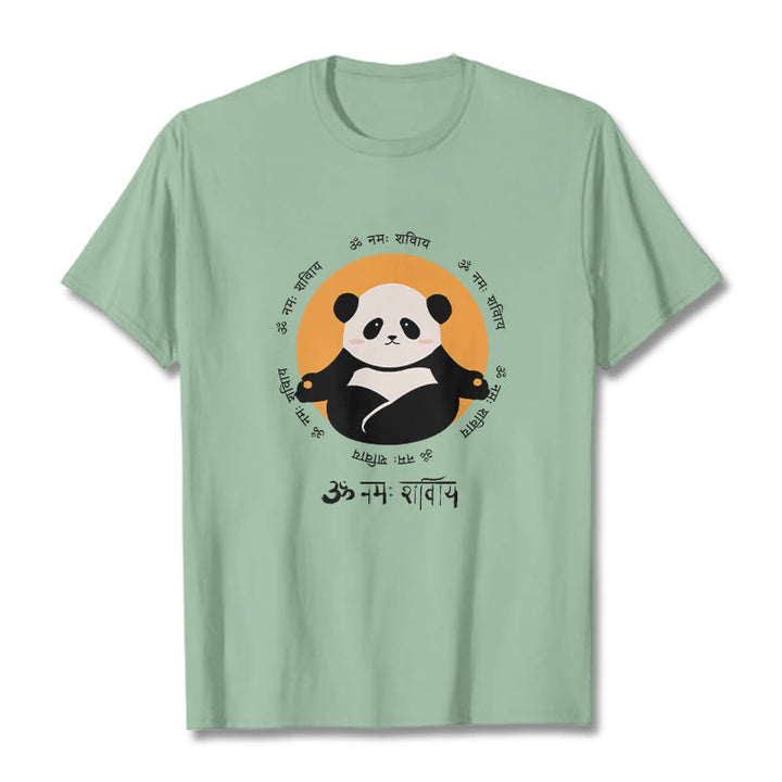 Camiseta con diseño de Buddha Stones Panda sánscrito Namah Shivaya - Verde pálido - 2XL - image 14