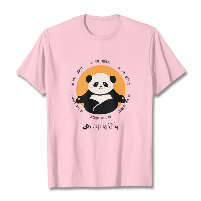 Camiseta con diseño de Buddha Stones Panda sánscrito Namah Shivaya - rosa claro - 2XL - image 12