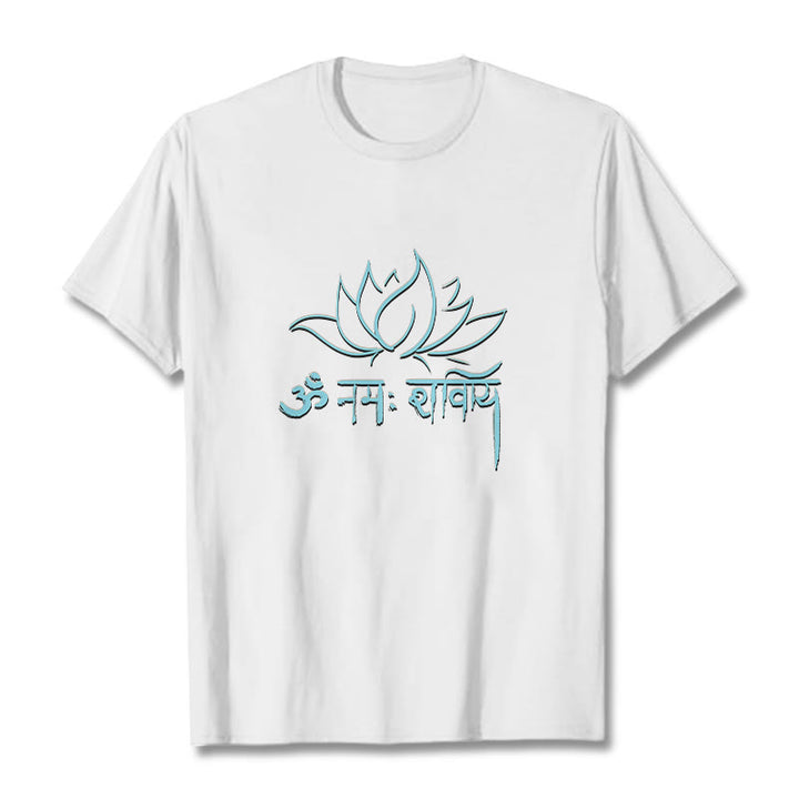 Camiseta con Buddha Stones, loto, sánscrito, Namah Shivaya - Blanco - 2XL - image 4