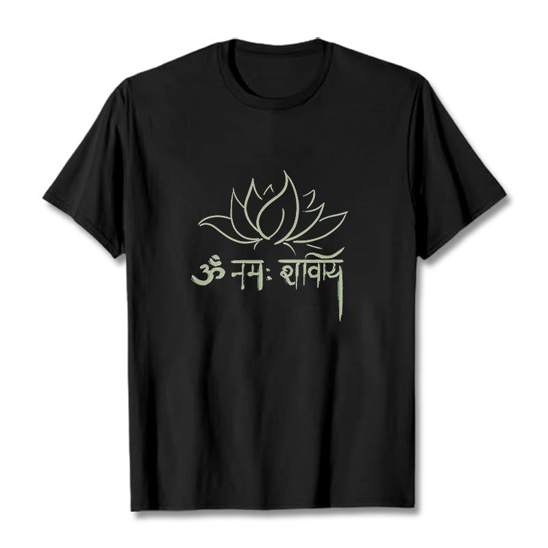 Camiseta con Buddha Stones, loto, sánscrito, Namah Shivaya - Negro - 2XL - image 6