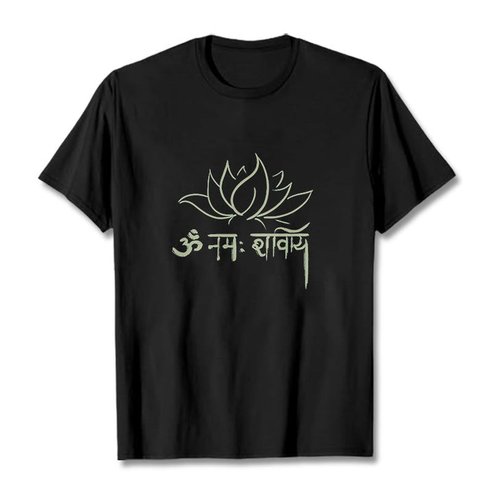 Camiseta con Buddha Stones, loto, sánscrito, Namah Shivaya - Negro - 2XL - image 6