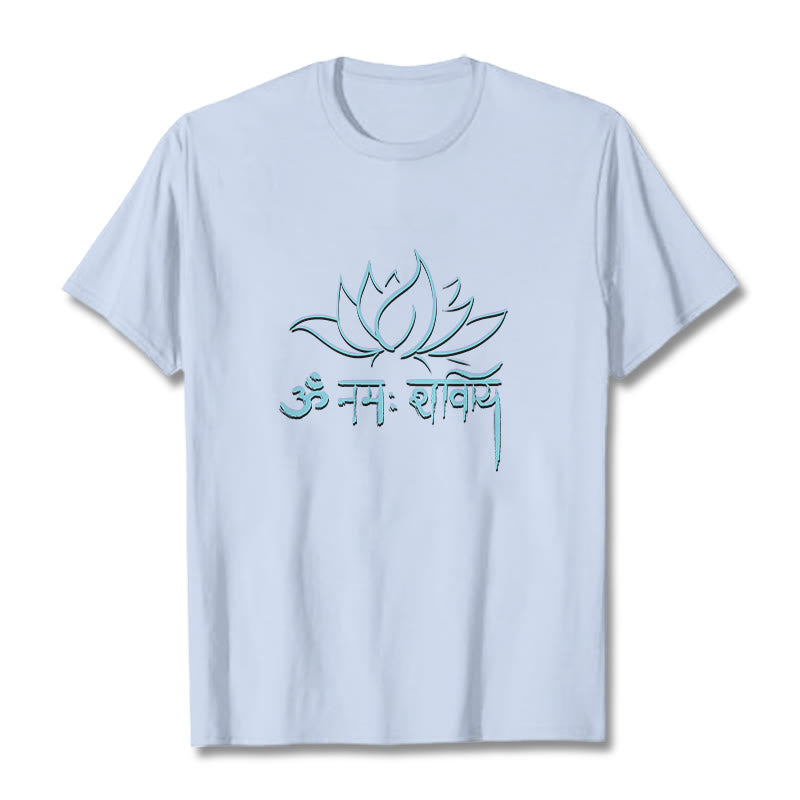 Camiseta con Buddha Stones, loto, sánscrito, Namah Shivaya - Cian claro - 2XL - image 18