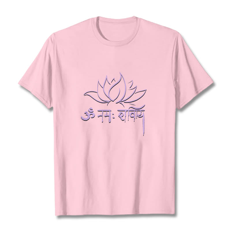 Camiseta con Buddha Stones, loto, sánscrito, Namah Shivaya - rosa claro - 2XL - image 12