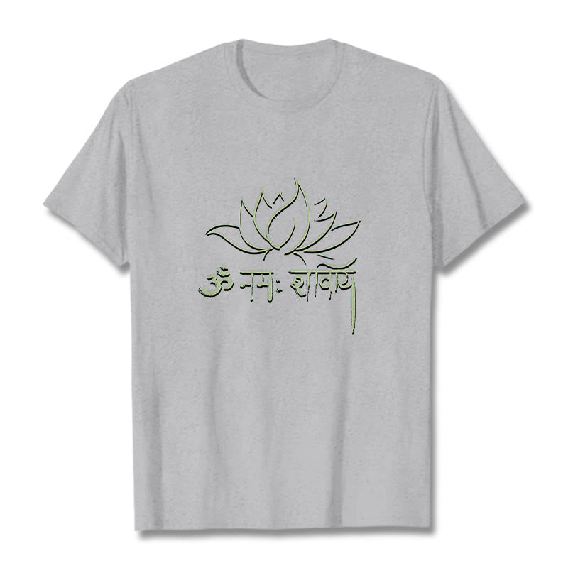 Camiseta con Buddha Stones, loto, sánscrito, Namah Shivaya - Gris claro - 2XL - image 19