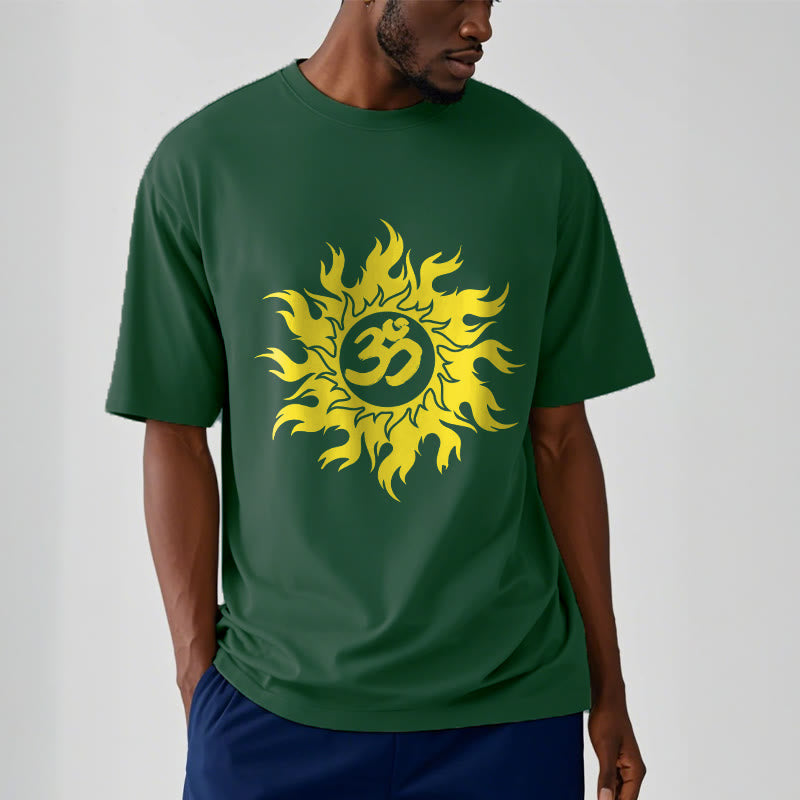 Buddha Stones Camiseta OM Mantra Sanskrit Gold Sun Tee - image 11