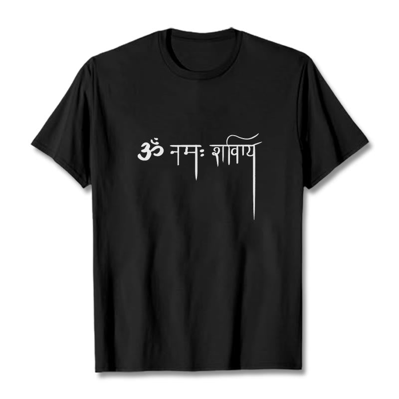 Camiseta con Buddha Stones sánscrito Namah Shivaya - Negro - 2XL - image 0