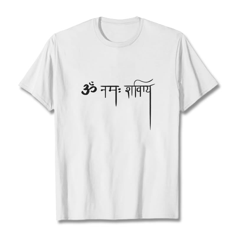 Camiseta con Buddha Stones sánscrito Namah Shivaya - Blanco - 2XL - image 5
