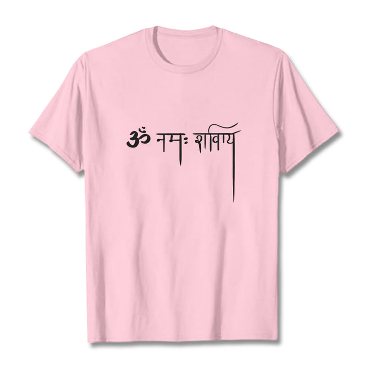 Camiseta con Buddha Stones sánscrito Namah Shivaya - rosa claro - 2XL - image 12