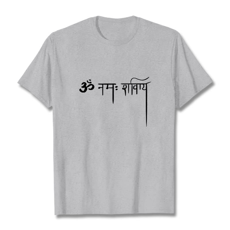 Camiseta con Buddha Stones sánscrito Namah Shivaya - Gris claro - 2XL - image 19