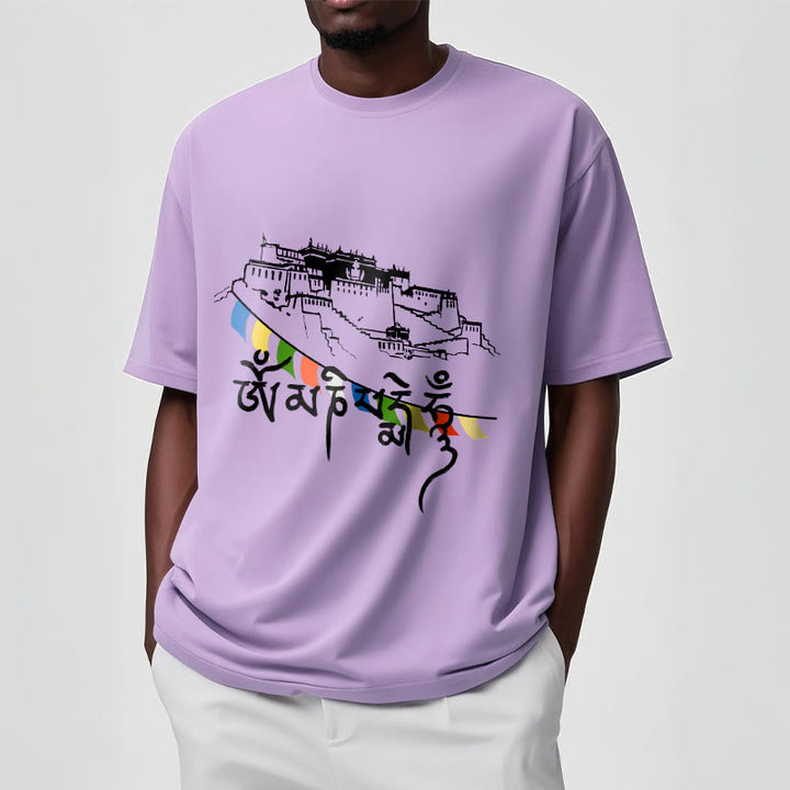 Camiseta de algodón con banderas de oración Om Mani Padme Hum y Buddha Stones en el Palacio de Potala - image 17