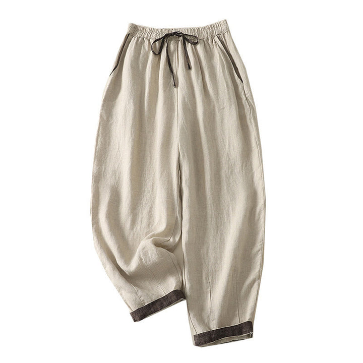 Pantalones harem de mujer con cordón ajustable, color liso, estampado Buddha Stones, estilo casual de verano, para mujer, con bolsillos. - image 9