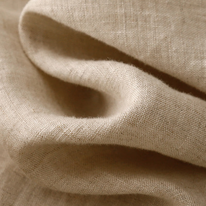 Pantalones harén de lino y algodón para mujer, informales, con diseño de botones de rana, de Buddha Stones, de largo 7-8 y bolsillos - image 13