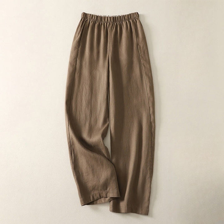 Pantalones de lino y algodón para mujer con diseño sencillo y sencillo de Buddha Stones Daily con bolsillos - Perú - US8-10，UK/AU12-14，EU40-42 (2XL) - image 7