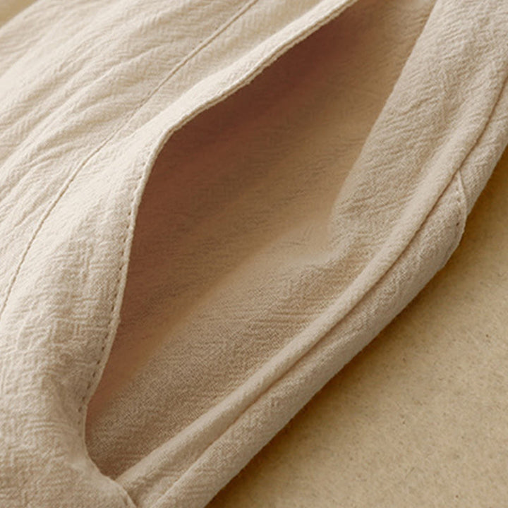 Pantalones de lino y algodón con cintura elástica para mujer, estilo diario, Buddha Stones, con bolsillos - image 14