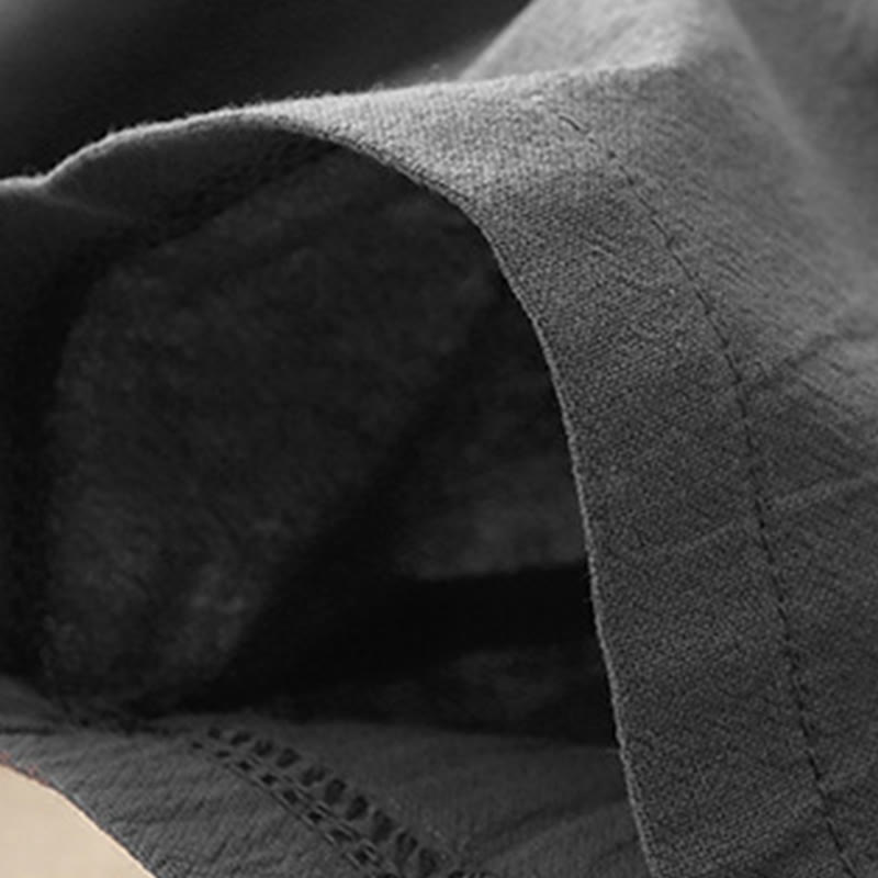 Pantalones de lino y algodón con cintura elástica para mujer, estilo diario, Buddha Stones, con bolsillos - image 5