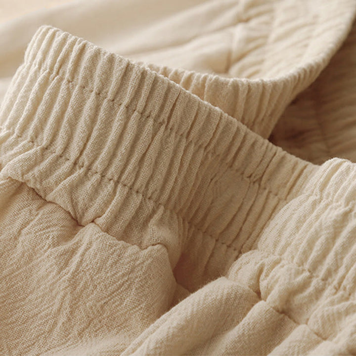 Pantalones de lino y algodón con cintura elástica para mujer, estilo diario, Buddha Stones, con bolsillos - image 11