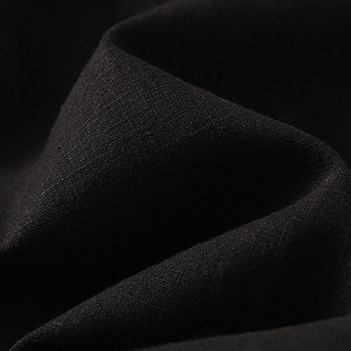 Pantalones de lino y algodón con cintura elástica de color liso para mujer con bolsillos de Buddha Stones Commute - image 13