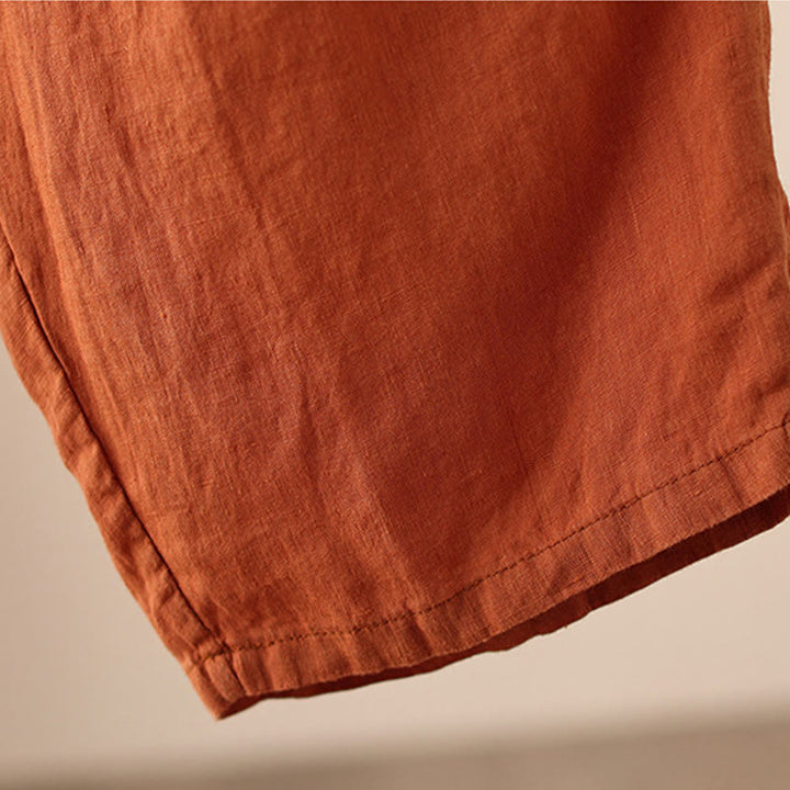 Pantalones anchos de Buddha Stones y algodón para mujer, informales, con diseño de arrugas y cordón ajustable, de 9 pulgadas de largo, con bolsillos - image 12