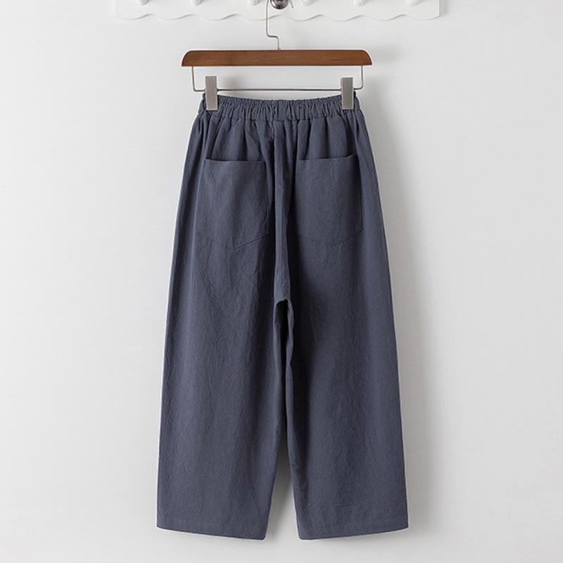 Conjunto de 2 piezas de camiseta de manga corta con estampado de Buddha Stones y pantalones de longitud 7-8, traje Tang de algodón y lino, ropa de meditación para hombre con bolsillos - image 4