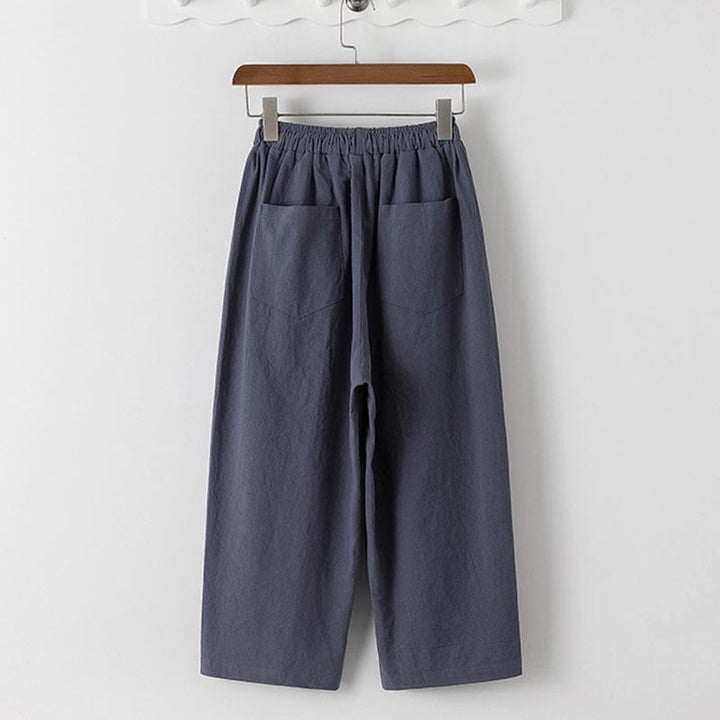 Conjunto de 2 piezas de camiseta de manga corta con estampado de Buddha Stones y pantalones de longitud 7-8, traje Tang de algodón y lino, ropa de meditación para hombre con bolsillos - image 4