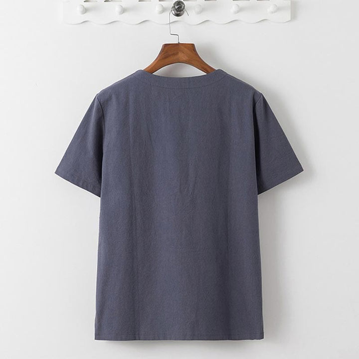 Conjunto de 2 piezas de camiseta de manga corta con estampado de Buddha Stones y pantalones de longitud 7-8, traje Tang de algodón y lino, ropa de meditación para hombre con bolsillos - image 2