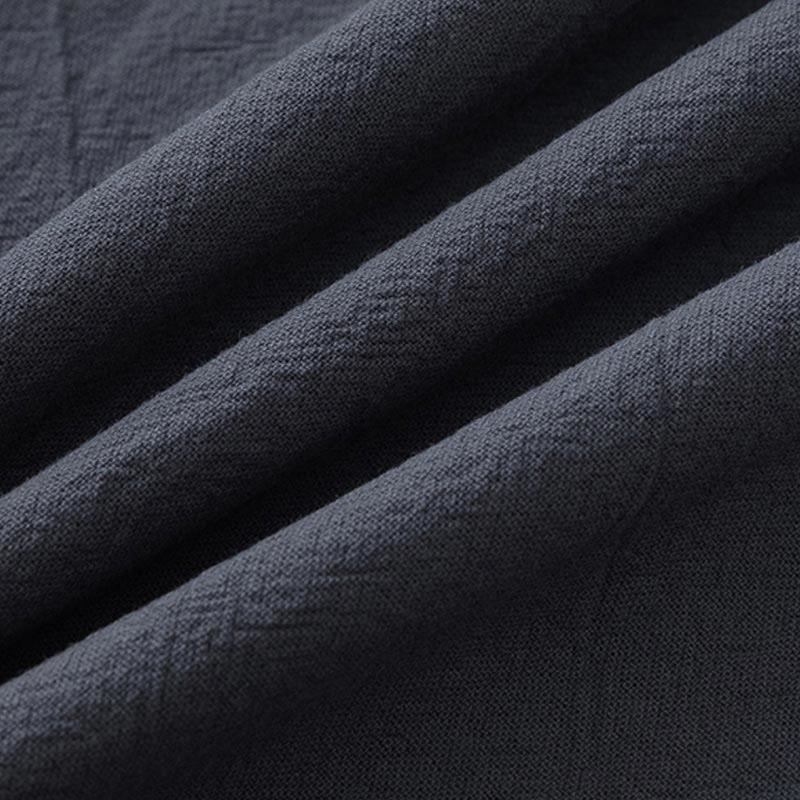 Conjunto de 2 piezas de camiseta de manga corta con estampado de Buddha Stones y pantalones de longitud 7-8, traje Tang de algodón y lino, ropa de meditación para hombre con bolsillos - image 3