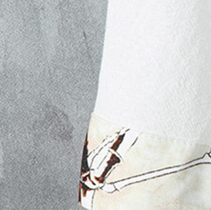 Camisa de lino y algodón para hombre, diseño de media manga con botones de rana y estampado de Buddha Stones, de verano - image 8