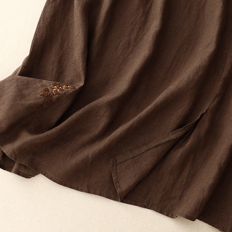 Falda vintage con bordado sólido y cordón para mujer con bolsillos y Buddha Stones - image 16