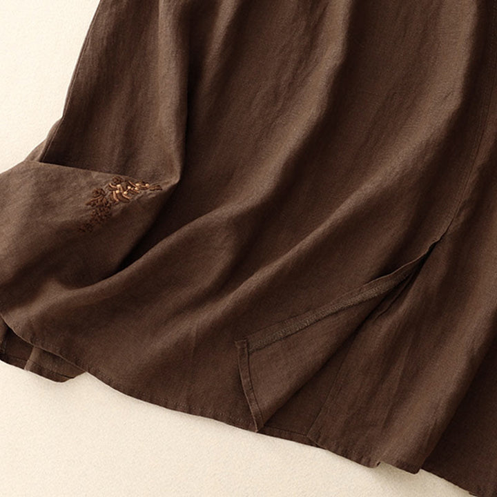 Falda vintage con bordado sólido y cordón para mujer con bolsillos y Buddha Stones - image 16