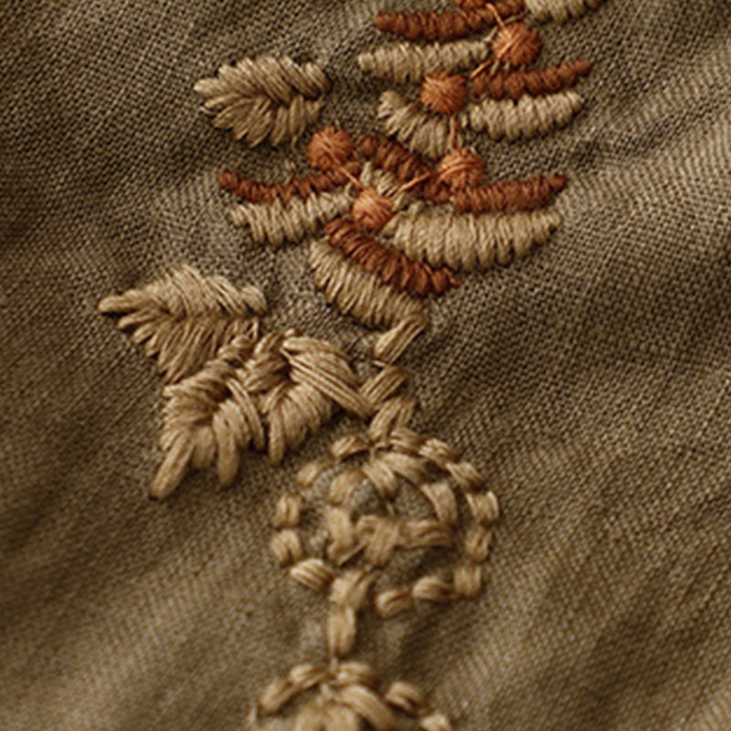 Falda vintage con bordado sólido y cordón para mujer con bolsillos y Buddha Stones - image 2