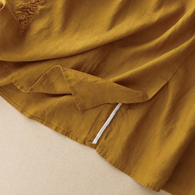 Falda vintage con bordado sólido y cordón para mujer con bolsillos y Buddha Stones - image 25