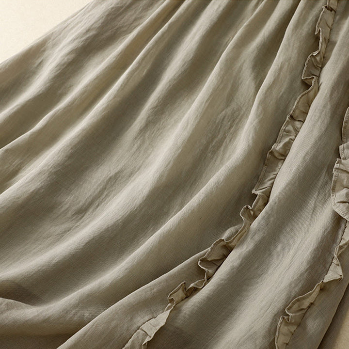 Falda de algodón para mujer con diseño de volantes de verano con Buddha Stones - image 6